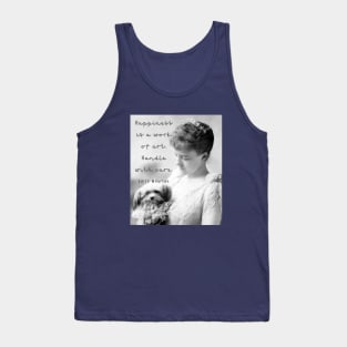 Edith Wharton portrait and quote: Happiness is a work of art. Handle with care. Tank Top